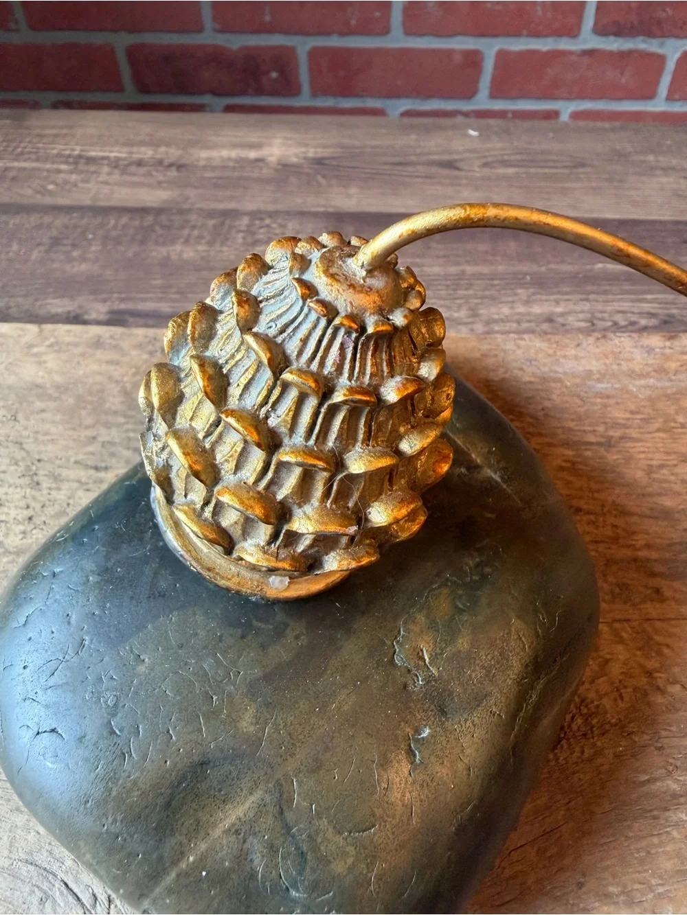 Vintage Heavy Brass Pineapple Candle Snuffer Long Handle Extinguisher